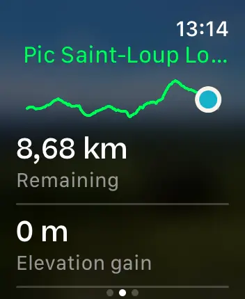 WatchOS user interface for the AllTrails application