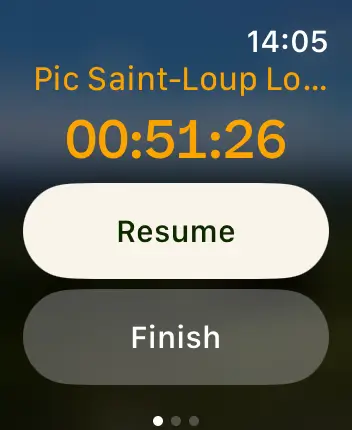 WatchOS user interface for the AllTrails application