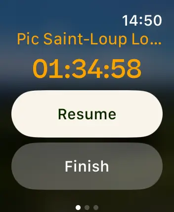 WatchOS user interface for the AllTrails application