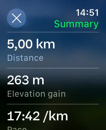 WatchOS user interface for the AllTrails application