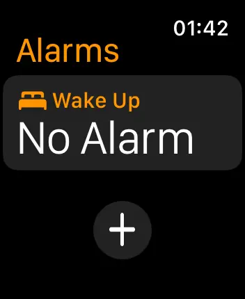 WatchOS user interface for the Apple Alarms application