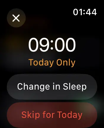 WatchOS user interface for the Apple Alarms application