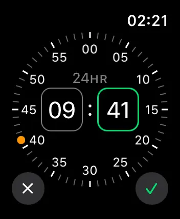 WatchOS user interface for the Apple Alarms application