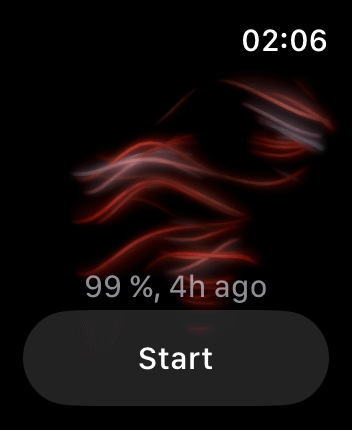 WatchOS user interface for the Apple Blood Oxygen application