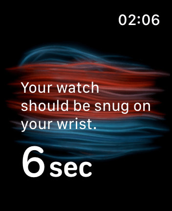 WatchOS user interface for the Apple Blood Oxygen application