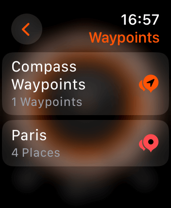 WatchOS user interface for the Apple Compass application