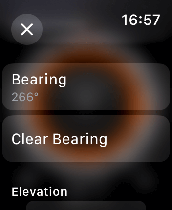 WatchOS user interface for the Apple Compass application
