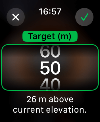 WatchOS user interface for the Apple Compass application