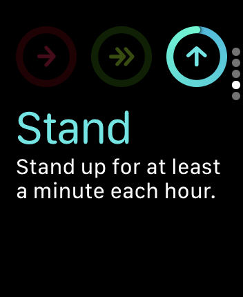 WatchOS user interface for the Apple Fitness application