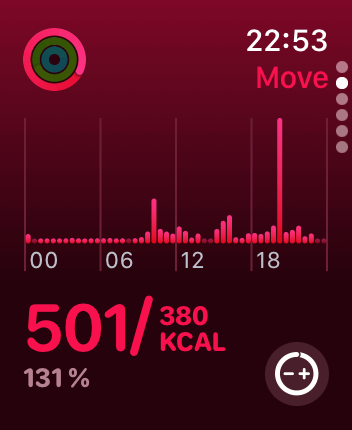 WatchOS user interface for the Apple Fitness application