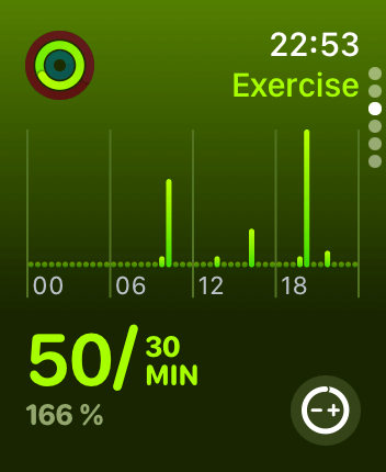WatchOS user interface for the Apple Fitness application