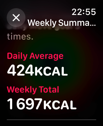 WatchOS user interface for the Apple Fitness application