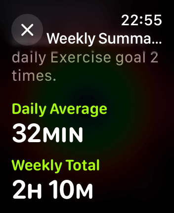WatchOS user interface for the Apple Fitness application