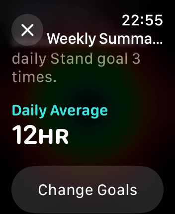 WatchOS user interface for the Apple Fitness application