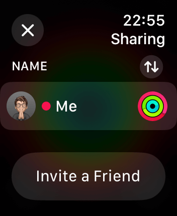 WatchOS user interface for the Apple Fitness application