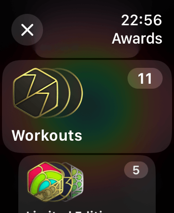 WatchOS user interface for the Apple Fitness application