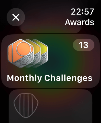 WatchOS user interface for the Apple Fitness application