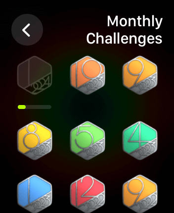 WatchOS user interface for the Apple Fitness application