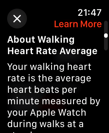 WatchOS user interface for the Apple Heart Rate application