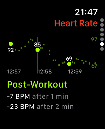 WatchOS user interface for the Apple Heart Rate application
