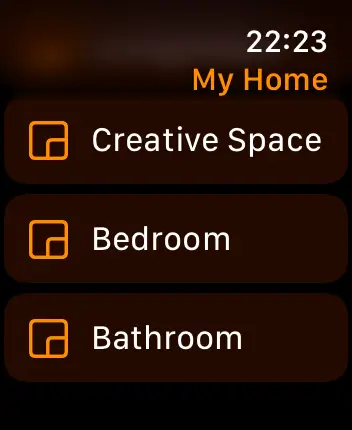WatchOS user interface for the Apple Home application