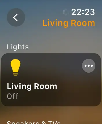 WatchOS user interface for the Apple Home application