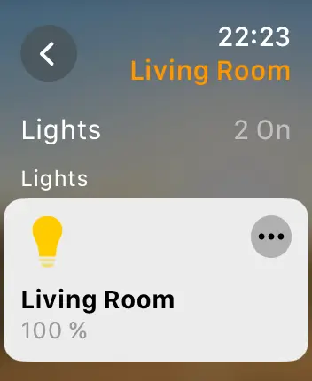 WatchOS user interface for the Apple Home application