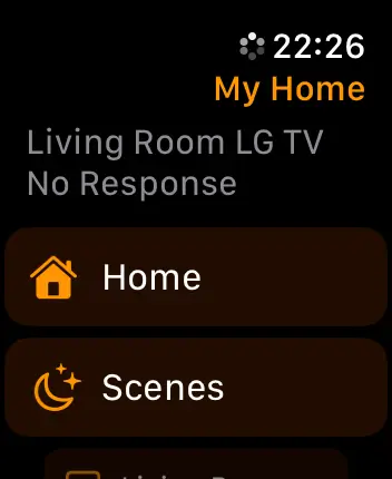WatchOS user interface for the Apple Home application