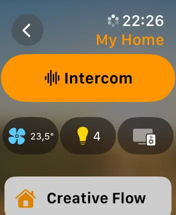 WatchOS user interface for the Apple Home application