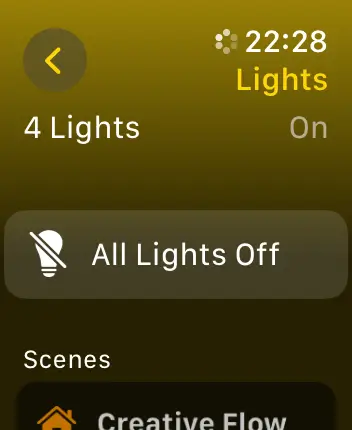 WatchOS user interface for the Apple Home application
