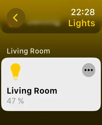 WatchOS user interface for the Apple Home application