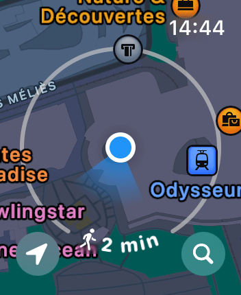 WatchOS user interface for the Apple Maps application