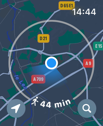 WatchOS user interface for the Apple Maps application