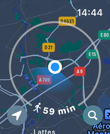 WatchOS user interface for the Apple Maps application