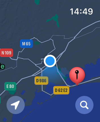 WatchOS user interface for the Apple Maps application