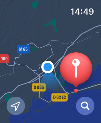 WatchOS user interface for the Apple Maps application