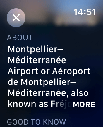 WatchOS user interface for the Apple Maps application