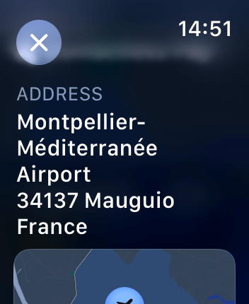 WatchOS user interface for the Apple Maps application