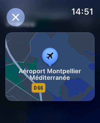 WatchOS user interface for the Apple Maps application