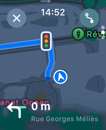 WatchOS user interface for the Apple Maps application