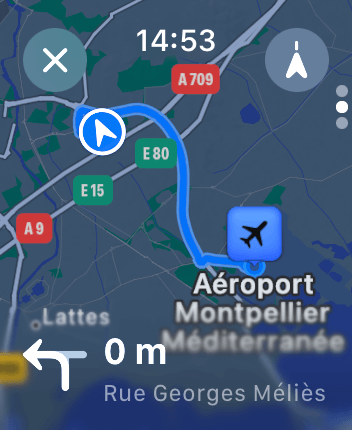 WatchOS user interface for the Apple Maps application