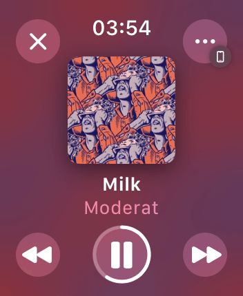 WatchOS user interface for the Apple Music application