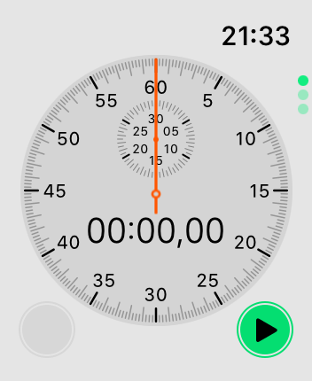 WatchOS user interface for the Apple Stopwatch application