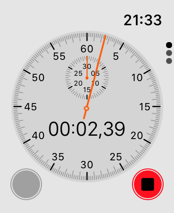 WatchOS user interface for the Apple Stopwatch application