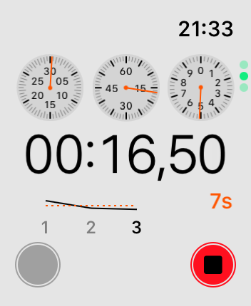WatchOS user interface for the Apple Stopwatch application