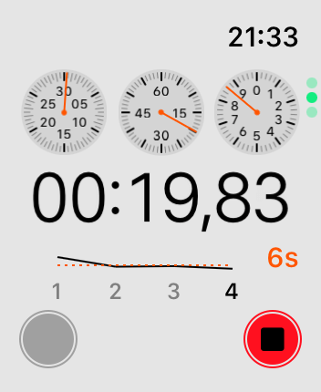 WatchOS user interface for the Apple Stopwatch application