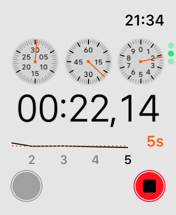 WatchOS user interface for the Apple Stopwatch application