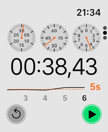 WatchOS user interface for the Apple Stopwatch application