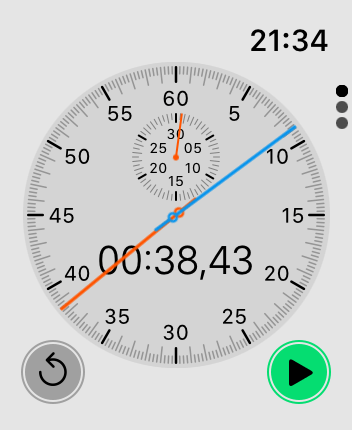 WatchOS user interface for the Apple Stopwatch application