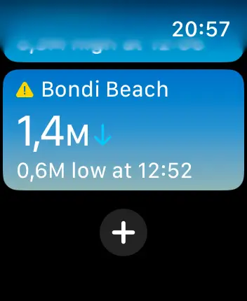 WatchOS user interface for the Apple Tides application